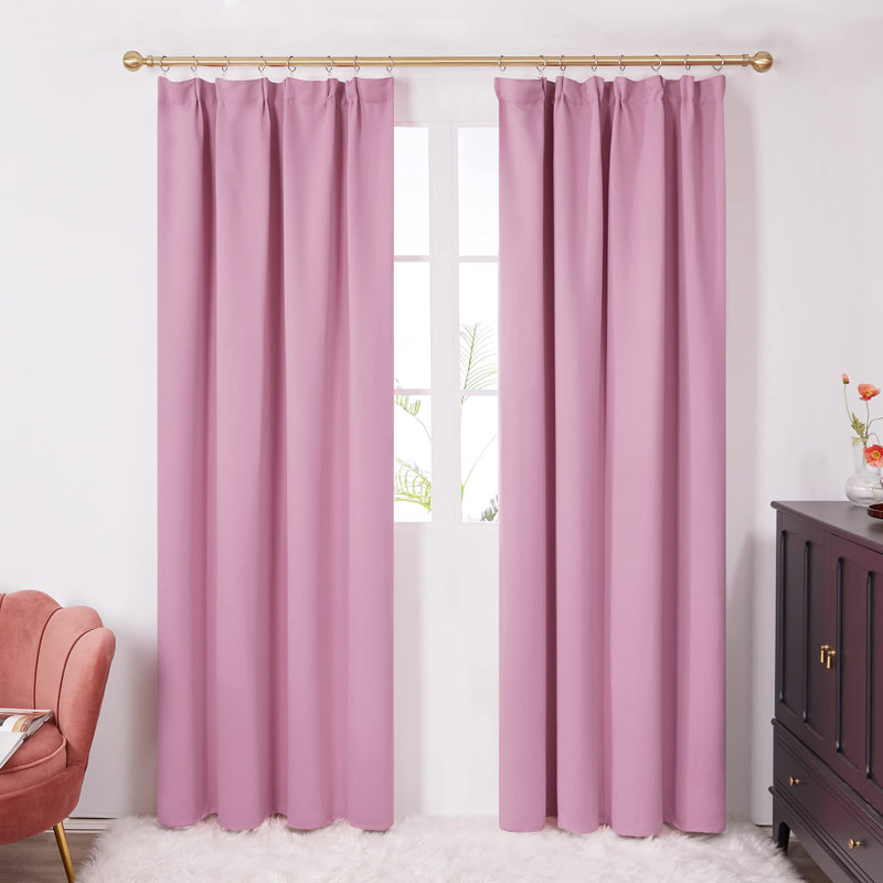 Qualesha Blackout Curtain Pair, 55cm Width x 175cm Drop