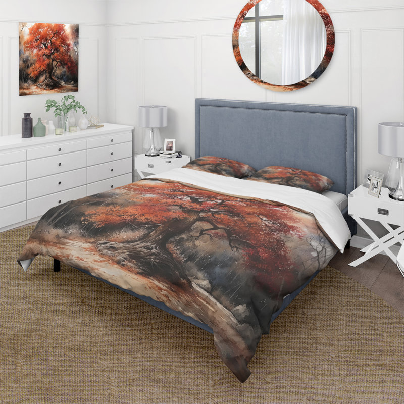 Ensemble de housse de couette Fall Foliage Tree In The Woods II BeddingMicrofiber / Polyester