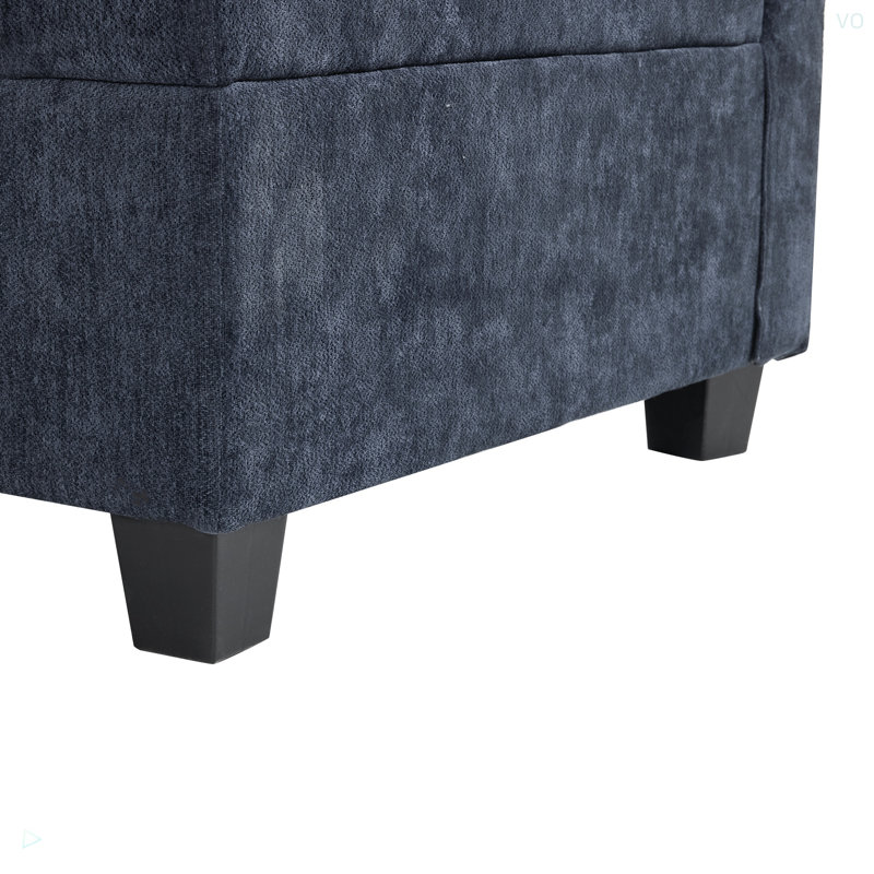 90" U-Shaped Sectional Sofa Modular Sofa Couch With A Movable Ottoman , A Coffee Table With Hidden Charging Devices For Living Room