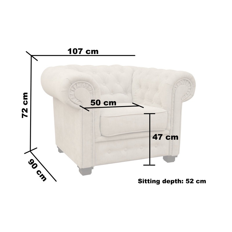 Allegra Upholstered Chesterfield Chair, Dark Grey