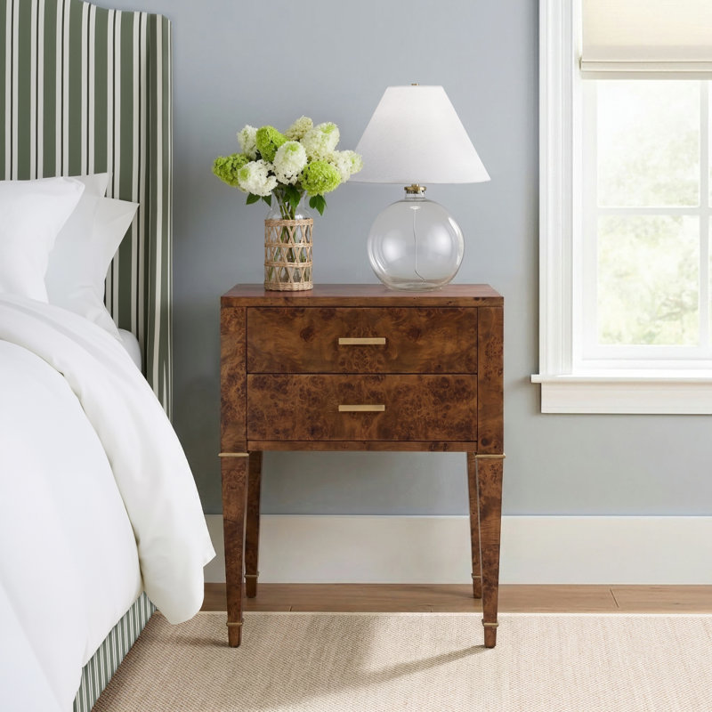 Asmara Mazekine 2 - Drawer Nightstand, Honey Burl