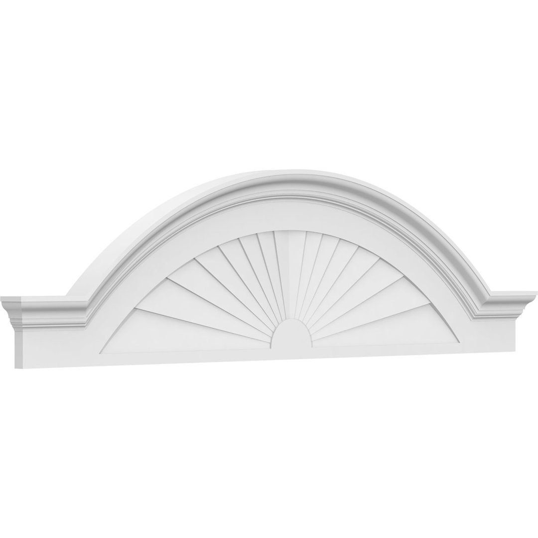 Segment Arch W/ Flankers Sunburst Architectural Grade PVC Pediment Ekena Millwork 