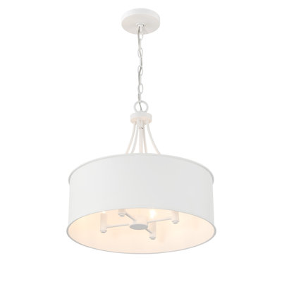 Kaddence 4 - Light Drum Pendant in White