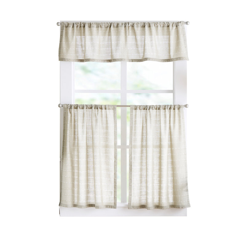 Martha Stewart Ava 60 X 14 Valance And Tier Set Sage