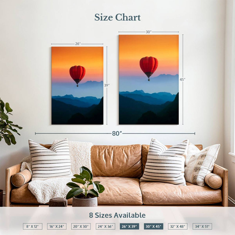Mehar Hot Air Balloon Sunset Flight, 39" H x 26" W