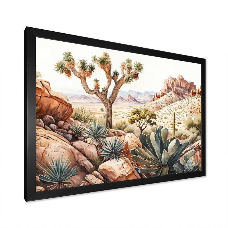 Désert, art mural sur toile, Arizona, Impression noire sur toile encadrée, H 12 po x l 20 po x P 1 po