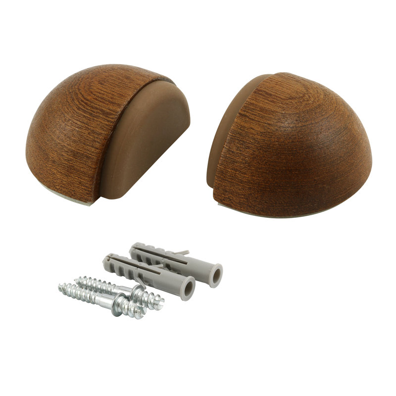 Bouchon de porte de dôme en bois ou adhésif à fixation au mur en forme de pare-chocs en acier inoxydable W133317 (paquet de 2)
