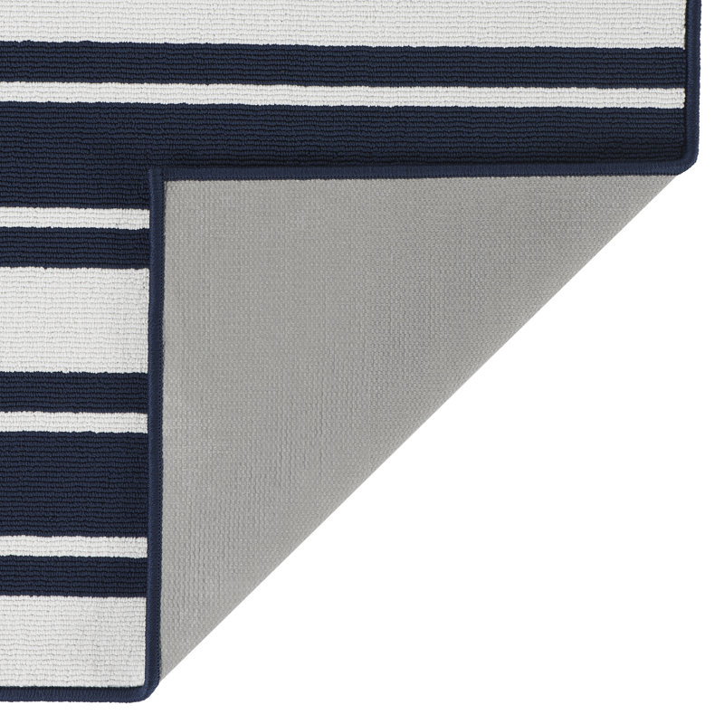 Tapis touffetés à rayures Nautica Gladwin, Tapis de couloir 2 pi 2 po x 8 pi