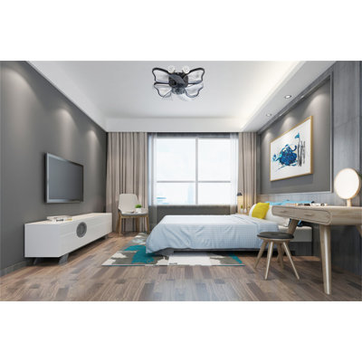 Ventilateur de plafond à 5 pales rétractables avec télécommande Deerfin