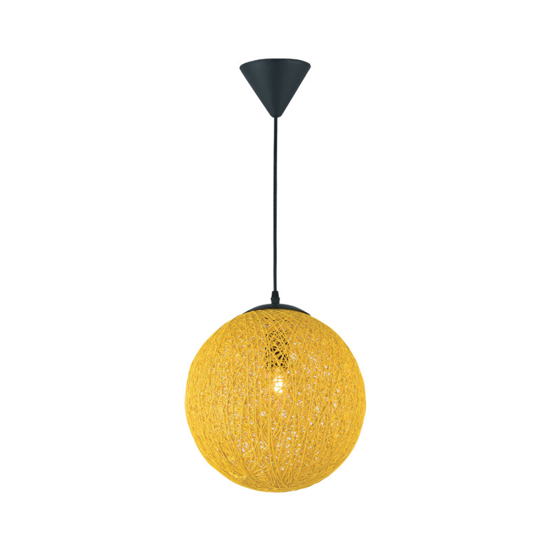 Luminaire suspendu sphère simple à 1 lumière Grant, Jaune