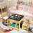 2-In-1 Reversible Top Kids Activity Table & Chair Set ，With Chair Storage Drawers & Under-Table Shelf–Durable, Easy-Clean Furniture-2060610081
