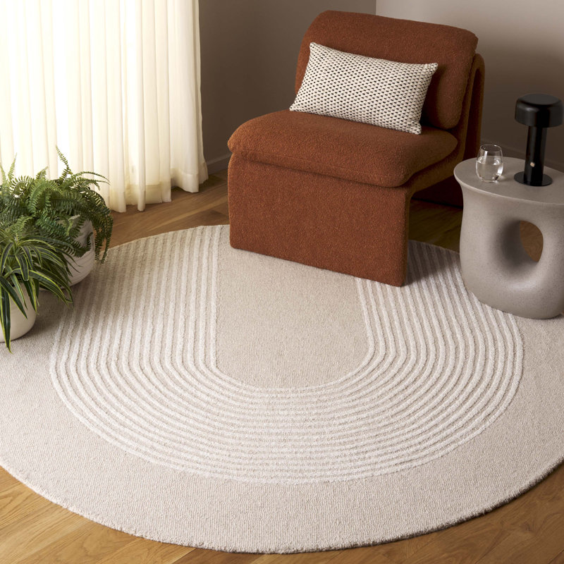 Orion Ebony Hand Tufted Wool Pile Rug, Round 6'
