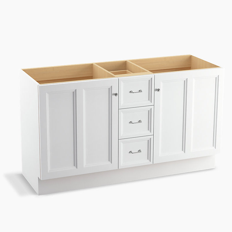 Base de meuble-lavabo 60 po Damask, Blanc lin