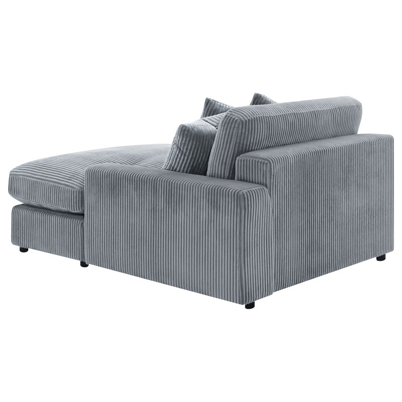  Canapé modulaire réversible rembourré Blaine, H 34 po x l 105 po x P 70,5 po, Velours côtelé gris