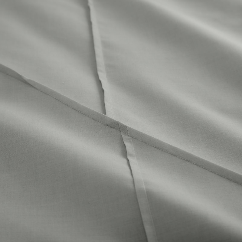 Abana Polyester Solid Colour Duvet Cover Set with Pillowcases, Grey, King Duvet Cover - 2 Standard Pillowcases