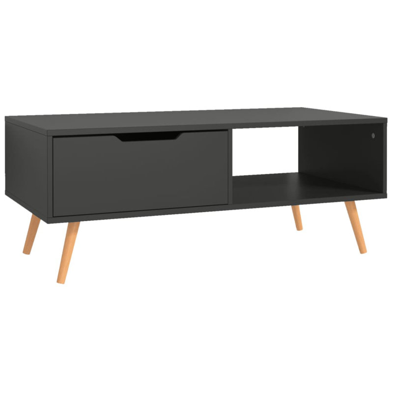 Jakylie Manufactured Wood Frame Single Coffee Table with Storage, Gray