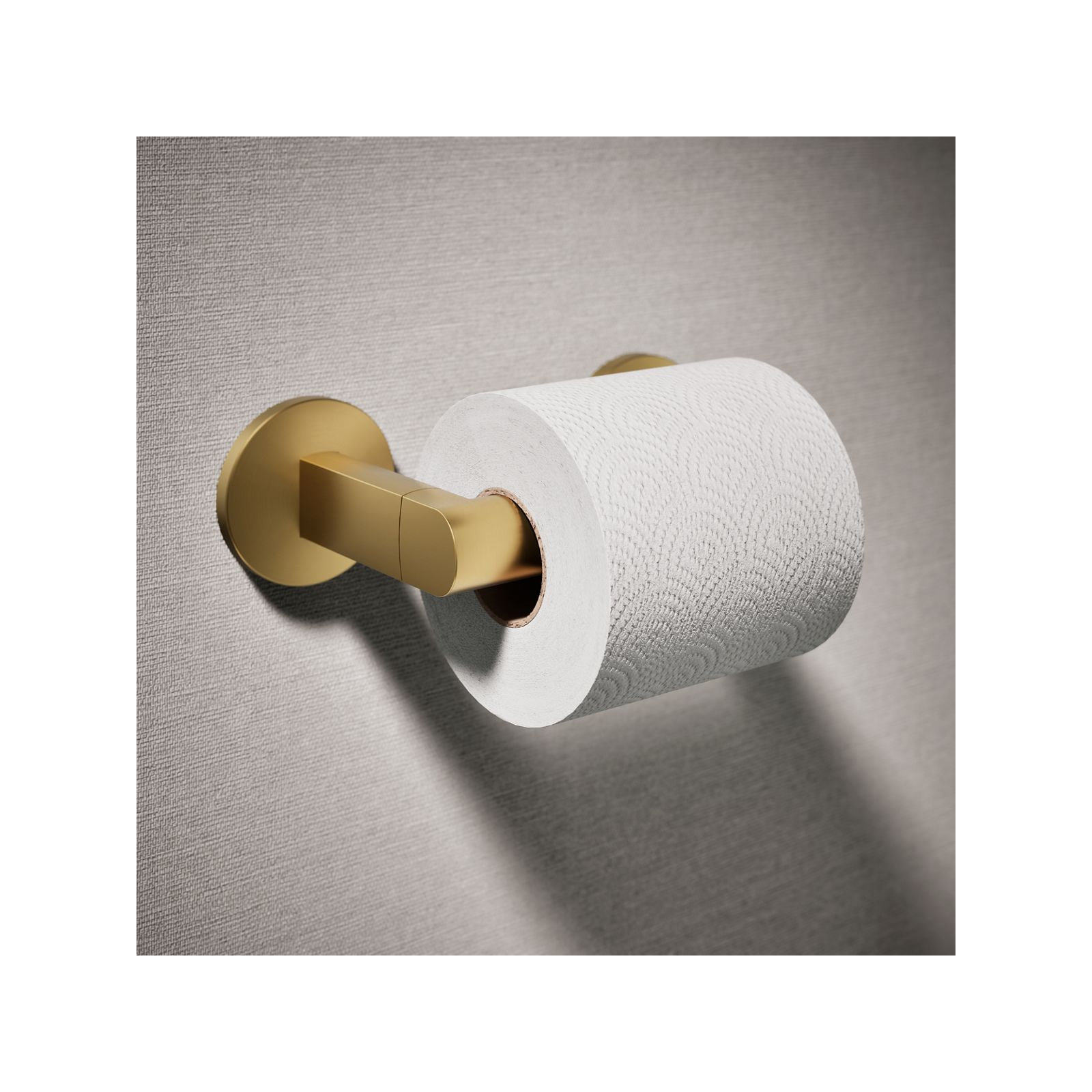 Components Pivoting Toilet Tissue Holder, Vibrant Brushed Moderne Brass