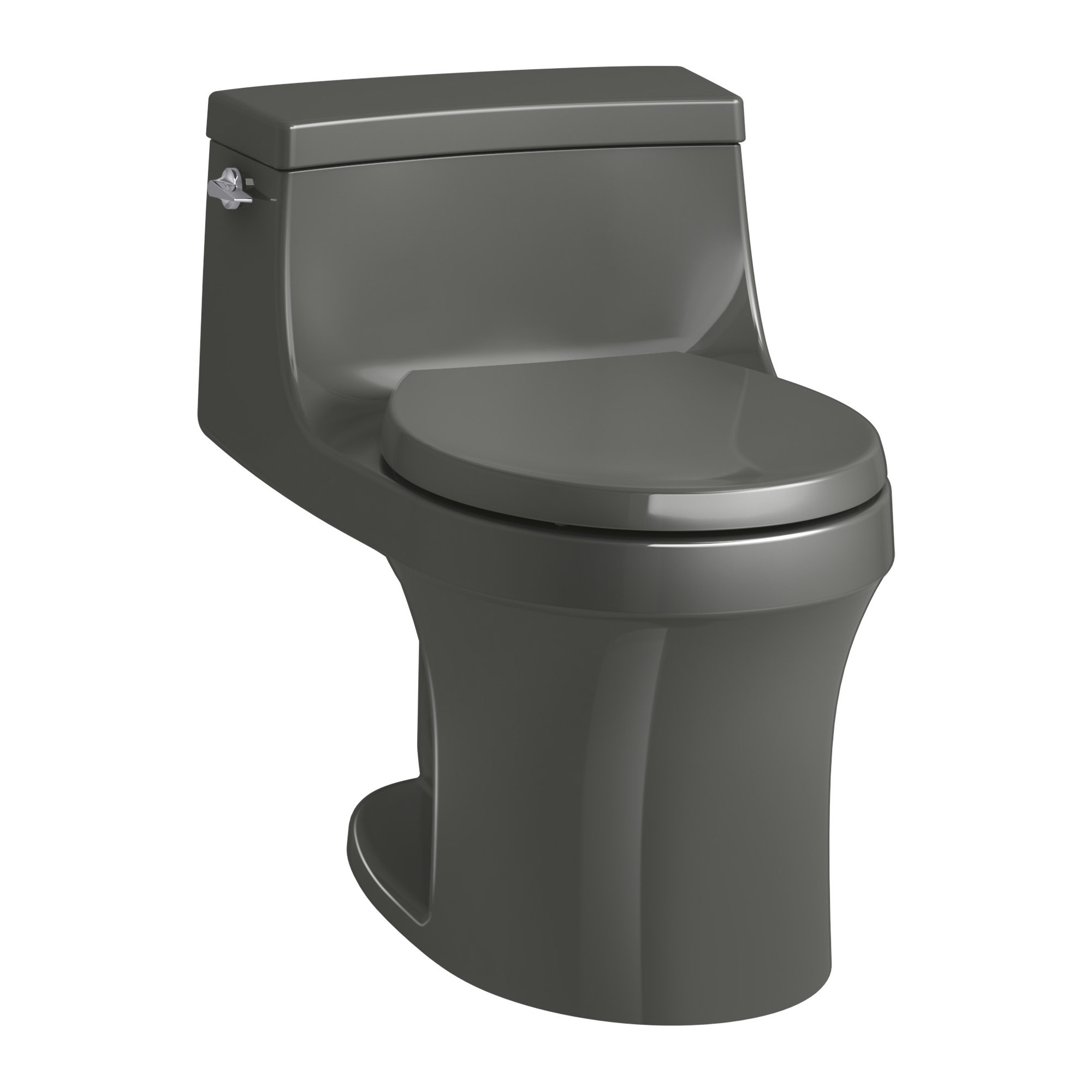 San Souci 1.28 GPF Water Efficient Round One-Piece toilet (Seat Included), Thunder Gray