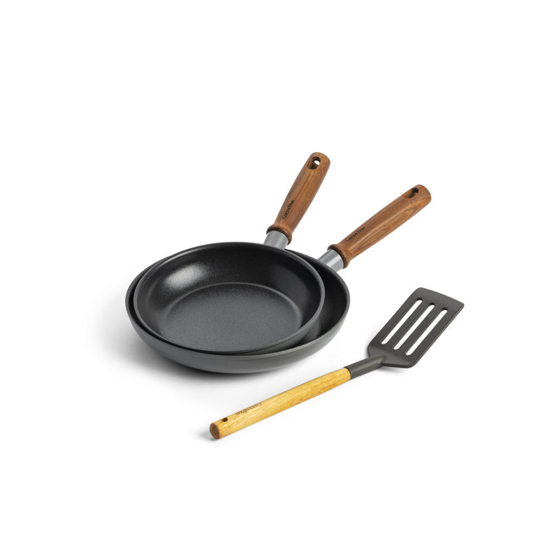 GreenPan Mayflower Pro Aluminium Non-Stick 20cm & 24cm Frying Pan & Slotted Turner Cookware Set