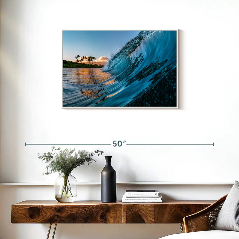 Vague du matin, Cadre flottant blanc, 31 po x 21 po