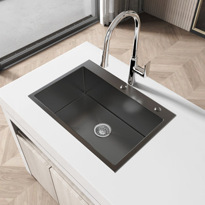 27X19 Stainless Steel Kitchen Sink - Undermount With Noise Reduction Technology And Stylish Look Basin X-Shaped Diversion For Quick Drainage