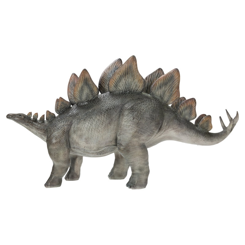 Gray Polyresin Dinosaur Stegosaurus Sculpture for Home and Garden