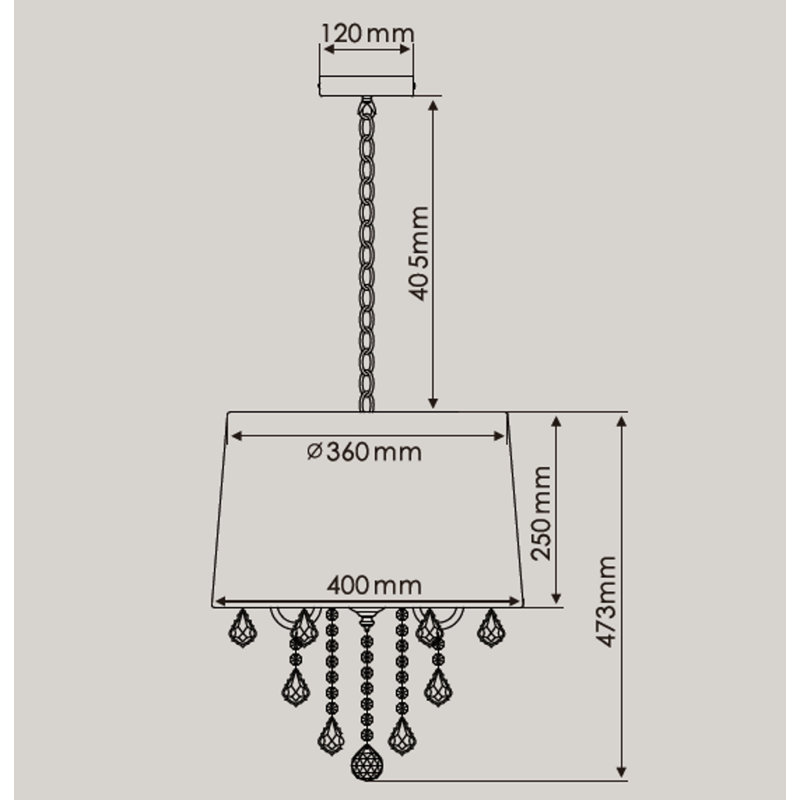 Keiran 3 - Light Drum Chandelier, Black