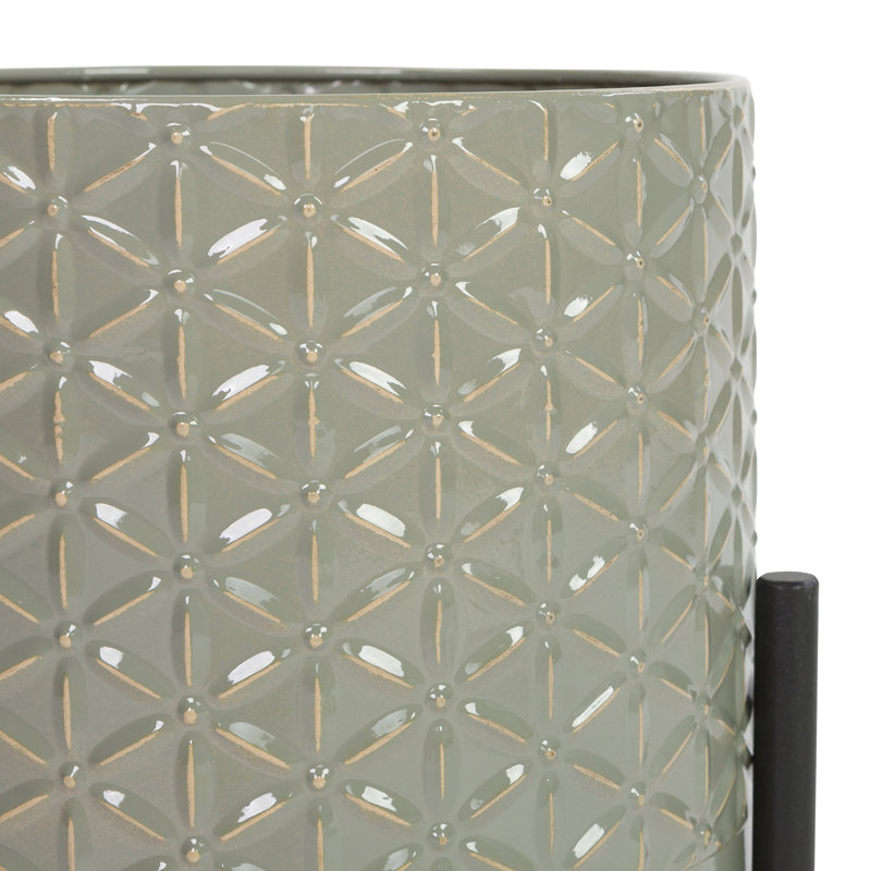 Mercury Row® Cosima Round Metal Table Top Pot Planters Set & Reviews ...