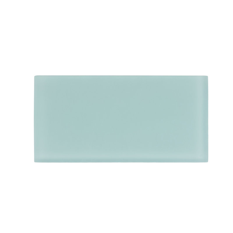 3"X 6" Matte Finished Glass Subway Tile, Light Blue