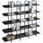 5 Tier Bookcase Home Office Open Bookshelf, Vintage Industrial Style Shelf With Metal Frame, MDF Board-1319255389