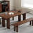 Urban texture solid wood dining table set-107362284