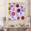 Rétro triangle mauve et cercles bourgogne - reproduction d'art sur toile moderne-66807604-66807594