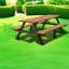 Ensemble de salle à manger de patio rustique en bois, table de 75 pouces, utilisation polyvalente à l'extérieur