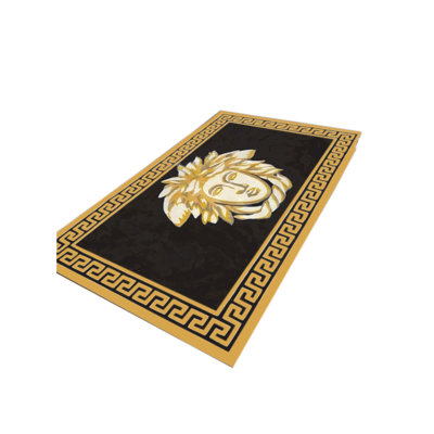 Woodfin Area Rug in Black/Yellow