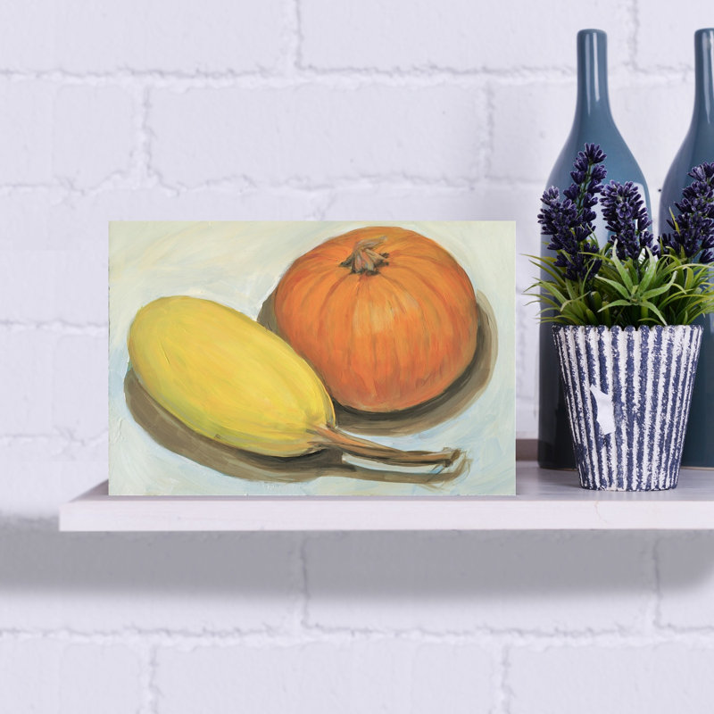 Pumpkin And Spaghetti Squash by Carrie Arnold - Wrapped Canvas Print, 46 cm H x 30 cm W