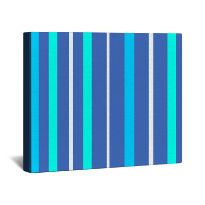 Blue Aqua Stripes Canvas Gallery Wrap in Many Sizes