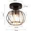 Flush Mount 1-light Black E27 Modern Ceiling Light with Crystal Ambient Lighting Prisms-1016917900