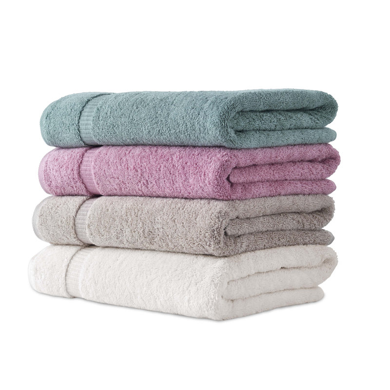 Motto 2 Piece Bath Sheet Towel Set %100 Turkish Cotton , White