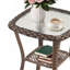 Table d'appoint d'extérieur en osier, petite table de bout carrée en rotin pour terrasse