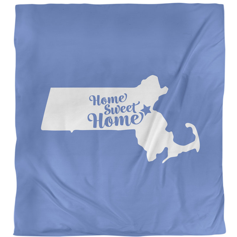 Housse de couette simple pour boston home, Housse de couette pour très grand lit, Bleu, Polyester brossé