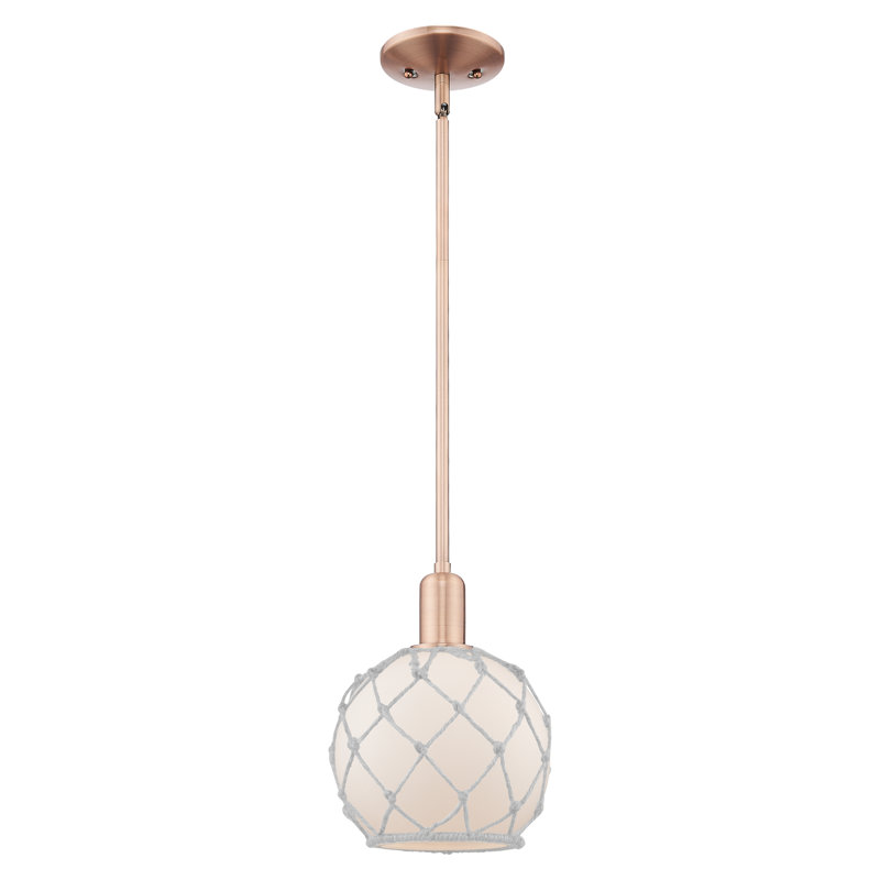 Arcadia - Mini-luminaire suspendu avec tige 10 po 1 lumière, Cuivre antique, H 10,63 po x l 8 po x P 8 po