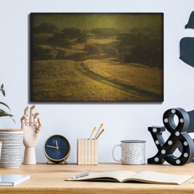 Ranch Road And Oak Savannah' by William Guion, Metal Wall Art