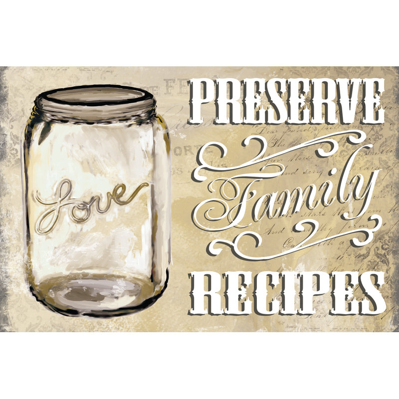 Preserve Fam Recipes 2 - Wrapped Canvas Print, 30cm H x 46cm W x 3.8cm D