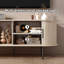 Meuble télé 47 po avec rangement et porte coulissante, idéal pour le salon, la chambre à coucher, le bureau, l'apparence moderne Mid-Century,