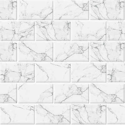 Dosseret Peel & Stick, (8) couvertures de draps 12 pi x 12 po, 8 pieds carrés, carrelage métro