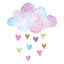 Watercolour Cloud and Hearts Wall Sticker-35527426