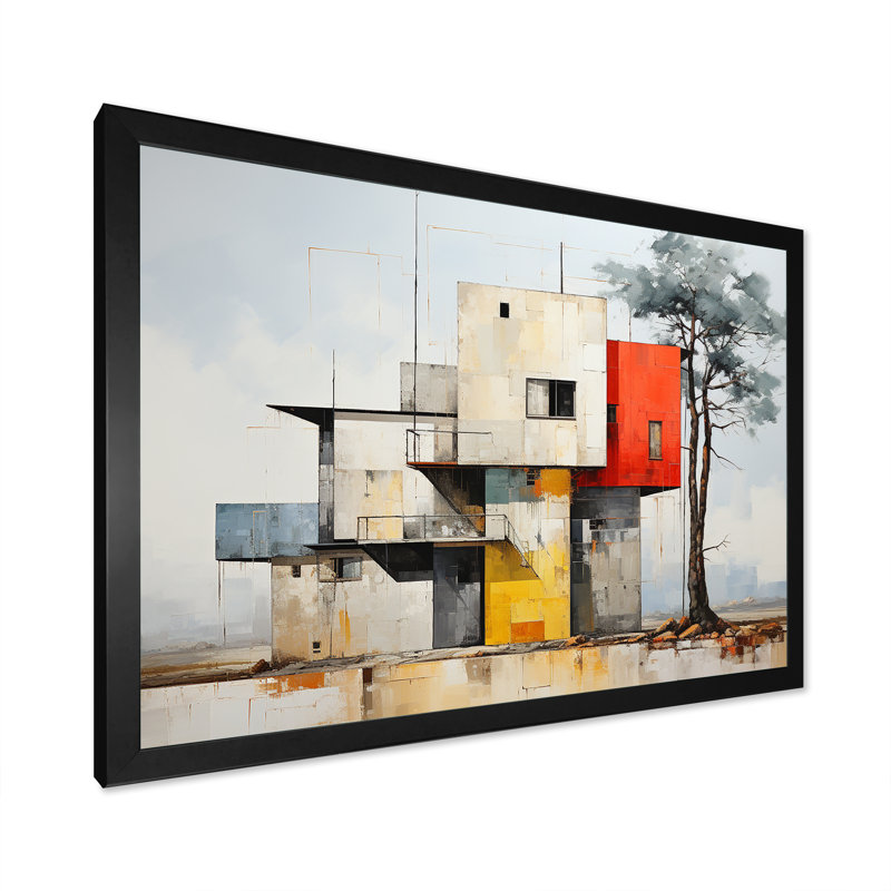 De Stijl Cubic Barn Horizion, Cadre simple noir, H 34 po x l 44 po x P 1,5 po