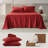 Double Stitch Sheet - Luxury Cotton Tencel Eucalyptus Bed Sheets Deep Pocket, 4 Pc Soft Hotel Bedding Set Cooling Breathable, 1 Fitted Sheet & 1 Flat Sheet & Pillowcases-107122083-107122084