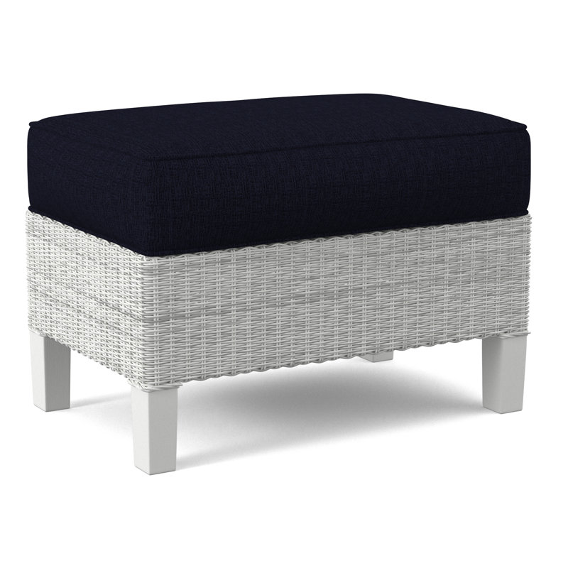 Gibraltar Ottoman, Frost White, White Performance Fabric; 0851-94