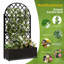 Jardinière d'extérieur, boîte à fleurs en métal avec treillis, lit de jardin surélevé à 4 roues